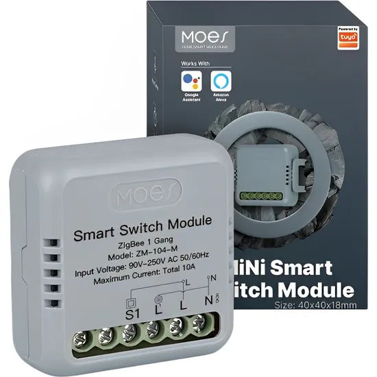 INTERRUPTOR SMART MOES ZIGBEE ZM-104-M 1 GANG/10A/ALEXA/GOOGLE Product