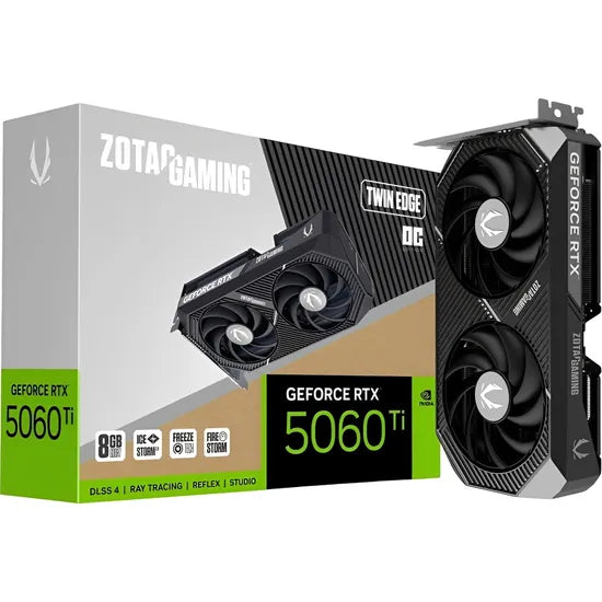 PLACA DE VIDEO ZOTAC RTX5060 TI TWIN EDGE OC 8GB/GDDR7/2602MHZ/2FAN ZT-B50610H-10A Product