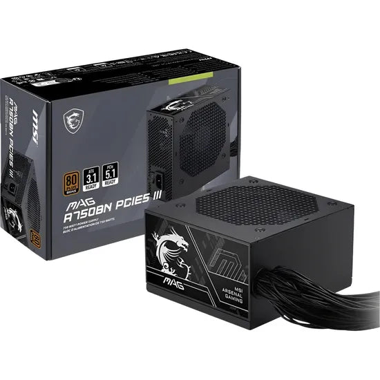 FUENTE MSI 750W MAG A750BN PCIE5 III ATX3.1 80 PLUS BRONZE PCIE5