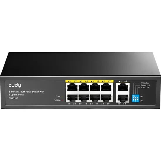 SWITCH CUDY FS1010P 8P 10/100 6 POE+ 120W VLAN CCTV Product