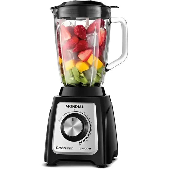 LICUADORA MONDIAL TURBO GLASS L-1400GI 1400W/2.2L/220V