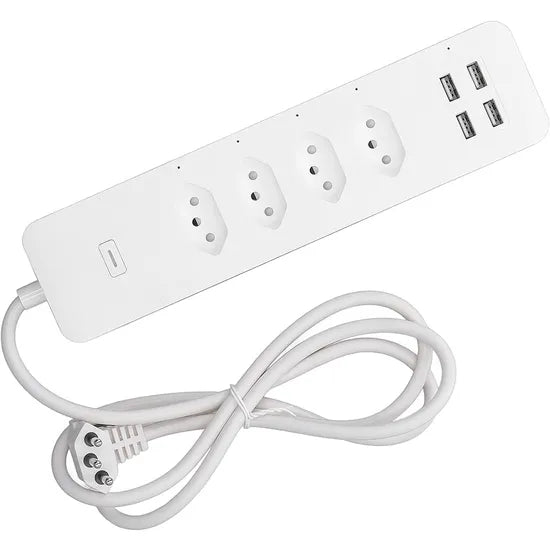 FILTRO DE ENERGIA SMART MOES WPS-X-BR10-U4 4PLUGS/4USB/WIFI/ALEXA/GOOGLE/WHITE