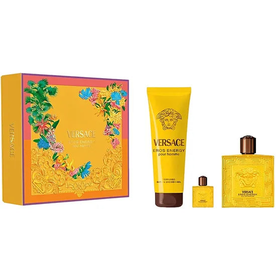 KIT PERF VERSACE EROS ENERGY 100ML + MINI + SG 150ML - MASCULINO
