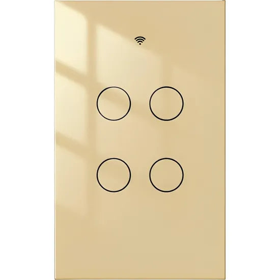 INTERRUPTOR SMART MOES WRS-US4-GD-MS 4BOTONES/WIFI+RF/APP/NEUTRO/GOLD/US