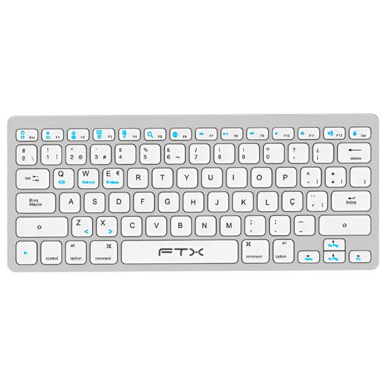 Teclado inalámbrico ultradelgado FTX B1000 - Plata (portugués)