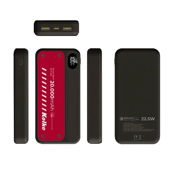 CARGADOR PORTÁTIL KOLKE POWERBANK KCP-635 20000MAH 2USB+USB-C BLACK