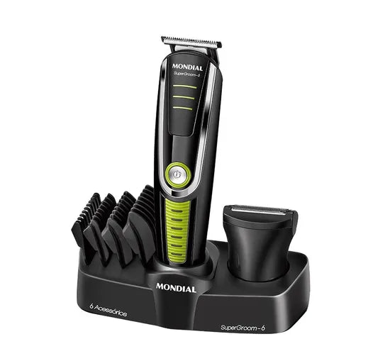 CORTA PELO MONDIAL BG-04 SUPERGROOM - BIVOLT BLACK/GREEN Product