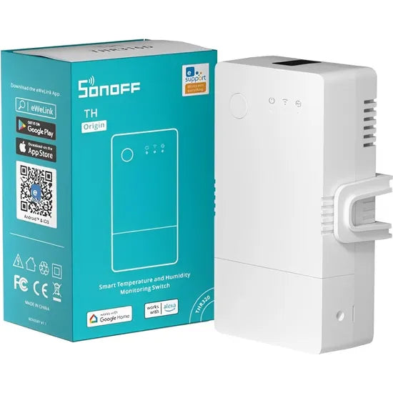 INTERRUPTOR SMART SONOFF THR320 TH ORIGIN 20A/TEMPERATURA Y HUMEDAD/WIFI/ALEXA/GOOGLE Product