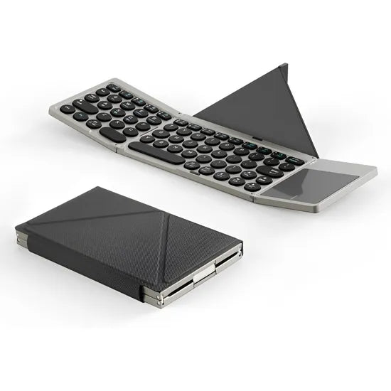 TECLADO WIRELESS BT DUX DUCIS OK FLIP TRI-FOLD MINI/TOUCHPAD/STAND/3DISP/USB-C GRAY/BLACK Product