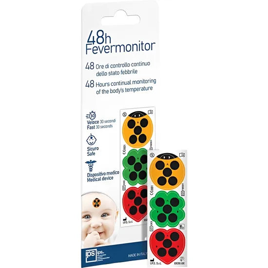 PARCHE TERMOMETRO CONTROL TEMPERATURA FEVERMONITOR 48HS PACK-3