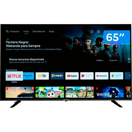 TV SMART 65"" VIZZION LE65GFU UHD 4K /GOOGLE TV/BT/WIFI/DOLBY/BIVOLT BLACK Product