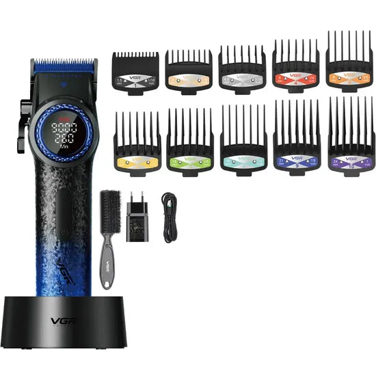 CORTA PELO VGR V-001 LED/RECARGABLE BLUE Product