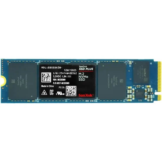SSD 500GB M.2 NVME SANDISK PLUS PCIE GEN3X4 2400MB/S SDSSDA3N-500G-G26