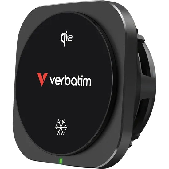 CARGADOR WIRELESS MAGNETICO P/AUTO VERBATIM QI2 ICE COOLING 15W/360°/BLACK 31861