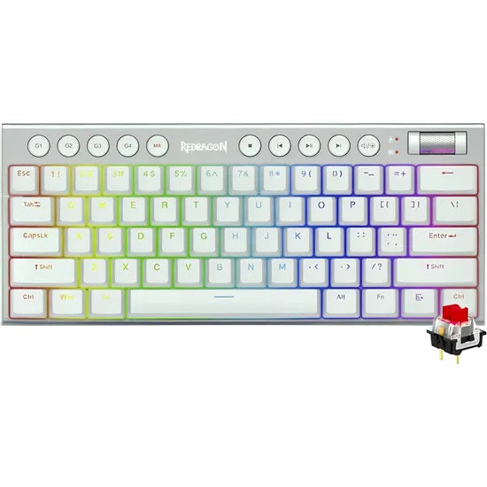 TECLADO MECANICO REDRAGON HORUS MINI K632W-RGB-PRO 60% RED SWITCH/ING/WHITE