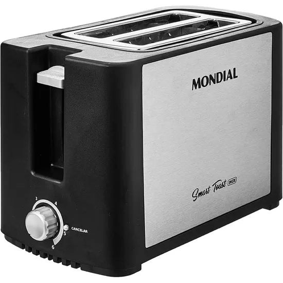 TOSTADORA MONDIAL T-13 SMART TOAST INOX 220V - NEGRO/PLATA