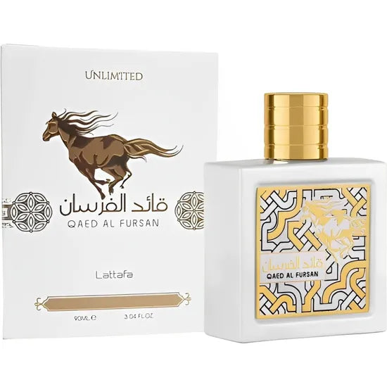 PERFUME  LATTAFA QAED AL FURSAN WHITE EDP 90ML - MASCULINO