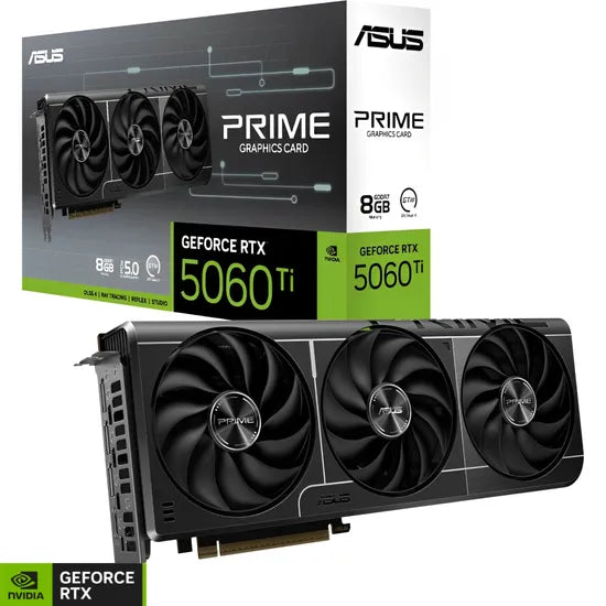 PLACA DE VIDEO ASUS RTX5060 TI PRIME 8GB/GDDR7/2602MHZ/3FAN 90YV0MP1-MVAA00