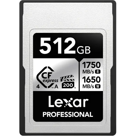 MEMORIA RAM CF EXPRESS 4.0 512GB LEXAR PROFESS. TIPO A SILVER 1750-1650MB/S (LCAEXS4512G-RNENG)