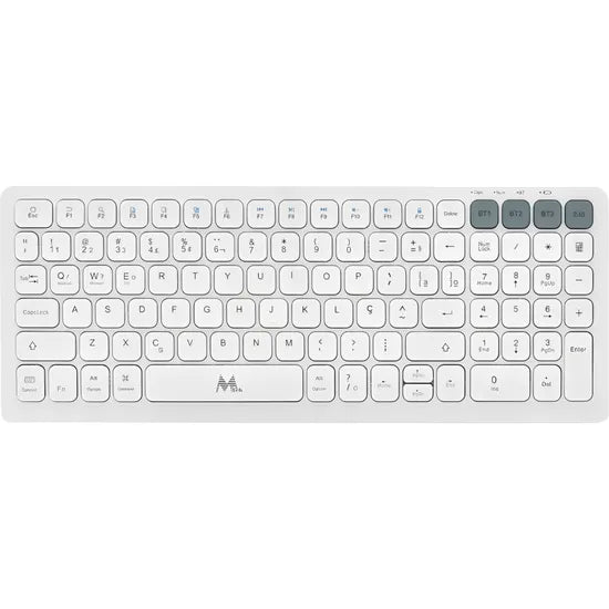 TECLADO MTEK KWB-2670W-PT MINI PORTUGUES WIRELESS/USB/USLIM/FN KEYS//WHITE