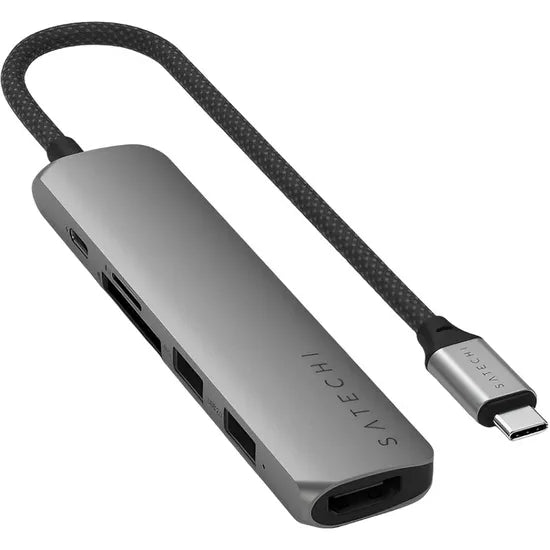 HUB USB-C 6-IN-1 SATECHI MULTI ST-P6SM USB-C/2 USB-A/HDMI 4K/SD/MICRO SD/SPACE GRAY