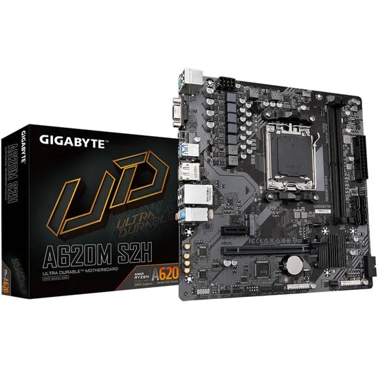 PLACA MADRE GIGABYTE AM5 A620M S2H V/S/R/HDMI/DP/M.2/DDR5/LAN/USB3.2/MATX