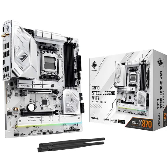 PLACA MADRE ASROCK AM5 X870 STEEL LEGEND WIFI HDMI/USB3.2/M.2/DDR5/ATX Product