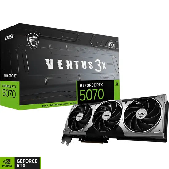 PLACA DE VIDEO MSI RTX5070 VENTUS 3X OC 12GB/GDDR7/2557MHZ/3FAN 912-V532-007