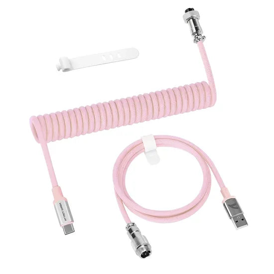 CABLE EN ESPIRAL ATTACK SHARK C01PRO USB-C / USB-A PINK Product