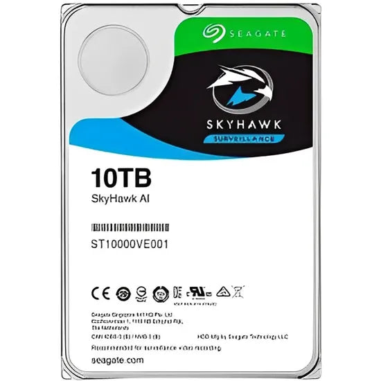 DISCO DURO 10TB INT 3.5"" SATA3 SEAGATE SKYHAWK AI SURVEILLANCE 7200RPM 256MB ST10000VE001