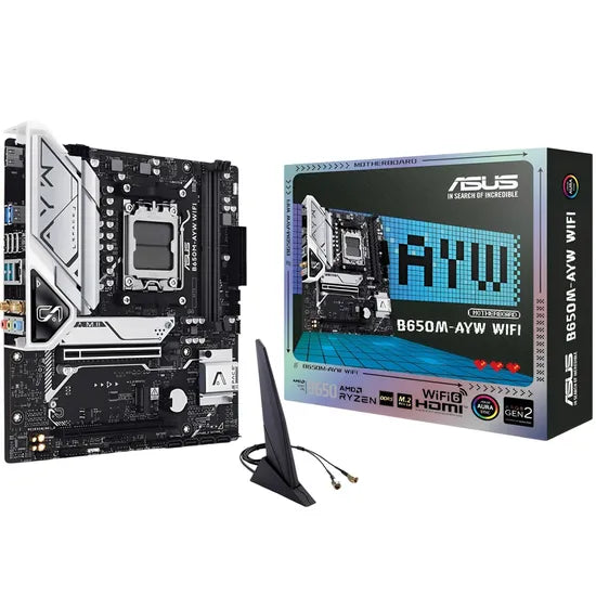 PLACA MADRE ASUS AM5 B650M-AYW WIFI HDMI/USB3.2/M.2/DDR5/MATX