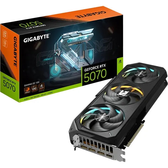 PLACA DE VIDEO GIGABYTE RTX5070 GAMING OC BLACK 12GB/GDDR7/2512MHZ/3FAN 3GTA.BR-PY