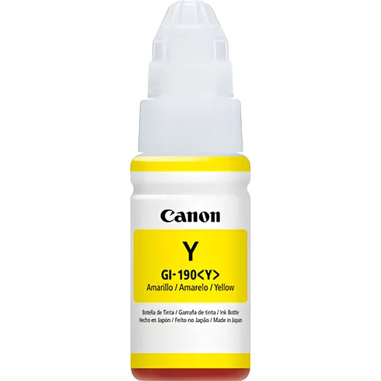 BOTELLA DE TINTA CANON GI-190 YELLOW 70ML (G1110-G2110-G3110-G4110)