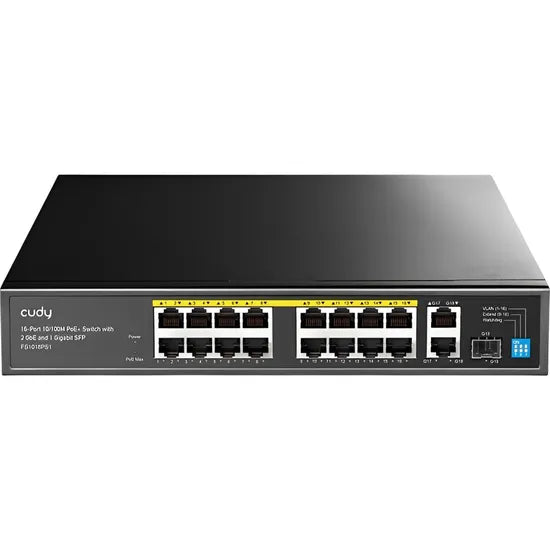 SWITCH CUDY FS1018PS1 16P 10/100 16 POE+ 200W 2 GIGABIT + 1 SFP Product