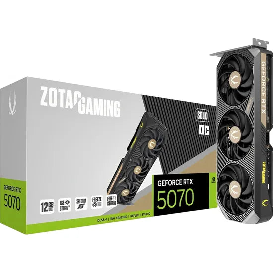 VGA ZOTAC RTX5070 GAMING SOLID OC 12GB/GDDR7/2542MHZ/3FAN  Product