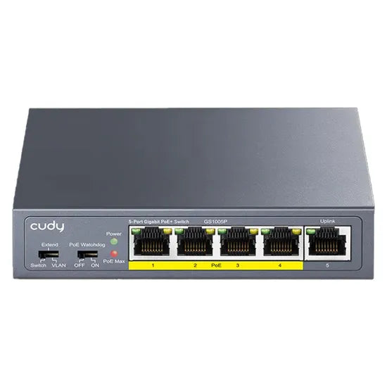 SWITCH CUDY GS105P 5P GIGABIT 4 POE+ 36W WATCHDOG Product
