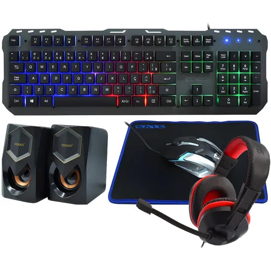 KIT TECLADO+MOUSE+MOUSEPAD+AURICULAR+SPEAKER SATELLITE GAMING GK-53 PORTUGUES Product