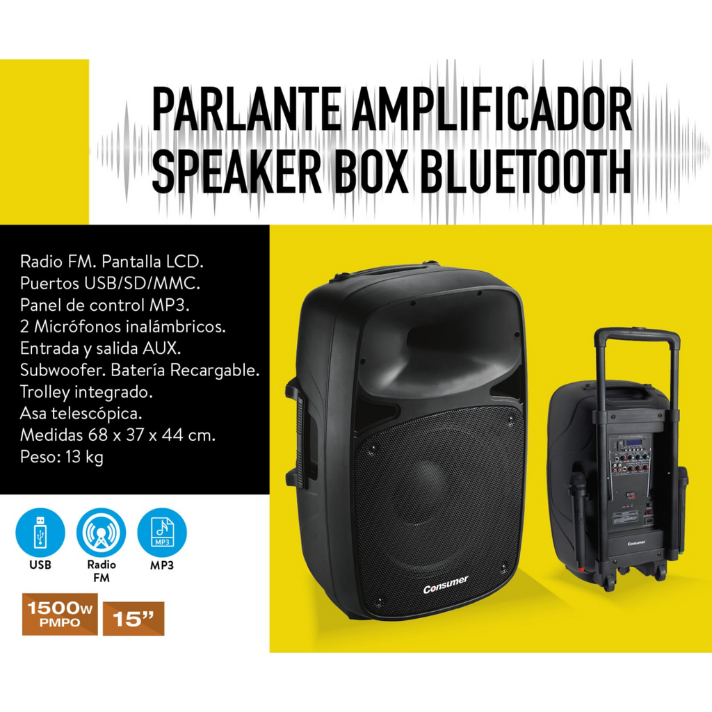 Parlante aplificador speaker box bluetooth