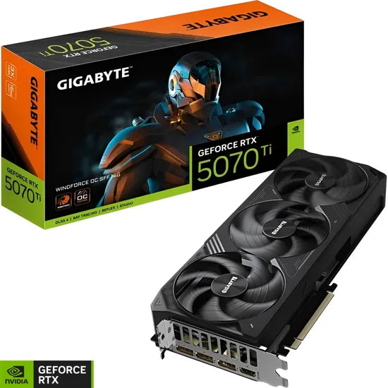 PLACA DE VIDEO GIGABYTE RTX5070 TI WINDFORCE OC SFF 16GB/GDDR7/2497MHZ/3FAN GV-N507TWF3OC 3GTA.BR-PY