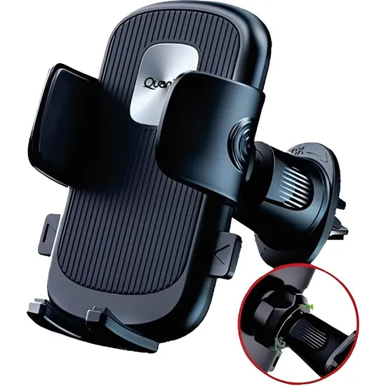SOPORTE CELULAR P/AUTO QUANTA QTSCA50 AIRGRIP/360°/ARTICULADO/BLACK Product