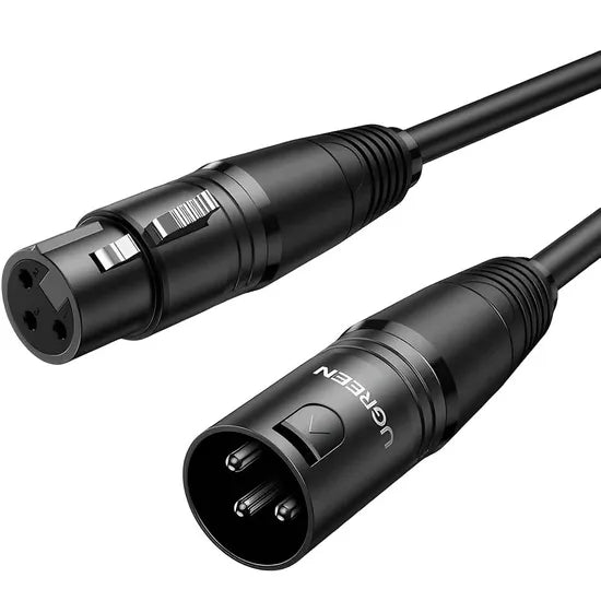 CABLE UGREEN XRL MACHO-HEMBRA 3 PINES AV130C 2M BLACK (20710) 1 AÑO GTA Product