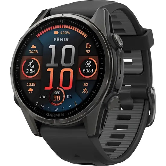RELOJ GARMIN FENIX 8 SAPPHIRE AMOLED 43MM CARBON GRAY DLC TITANIUM-BLACK BAND 010-02903-20