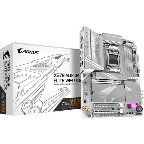 PLACA MADRE GIGABYTE AM5 X870 AORUS ELITE WIFI7 ICE HDMI/USB3.2/4M.2/DDR5/ATX Product