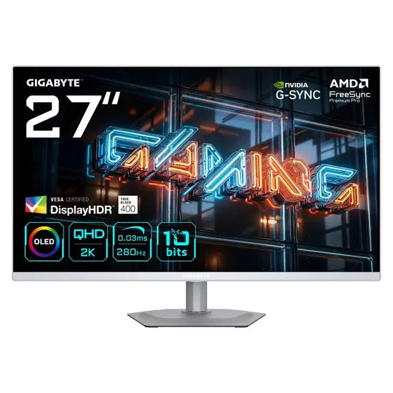 MONITOR 27"" GIGABYTE MO27Q2A 280HZ/HDR/OLED/QHD/0.03MS/99% DCI-P3/FREE/BK 3GTA.BR-PY Product