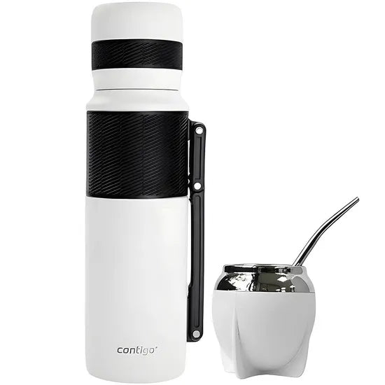 COMBO MATERO 2.0 CONTIGO 1.1L (TERMO+GUAMPA + BOMBILLA) BLANCO Product