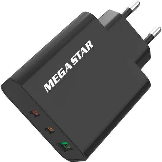 CARGADOR PARED MEGA STAR CH650N USB-A/USB-C 65W BLACK Product