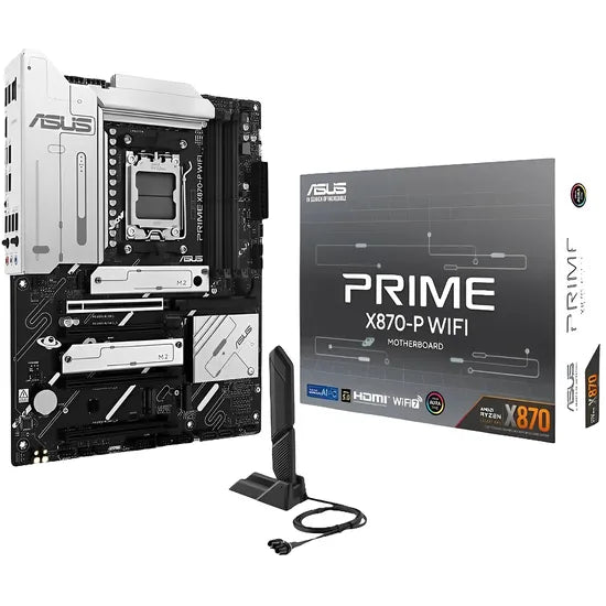 PLACA MADRE ASUS AM5 X870-P PRIME WIFI HDMI/DP/USB3.2/4XM.2/DDR5/ATX Product