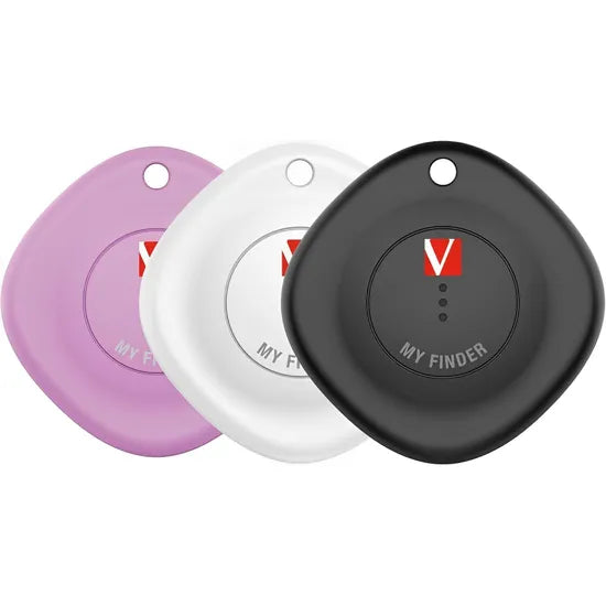LOCALIZADOR VERBATIM MY FINDER BLUETOOTH BLACK/WHITE/PURPLE 3 PACK 32132