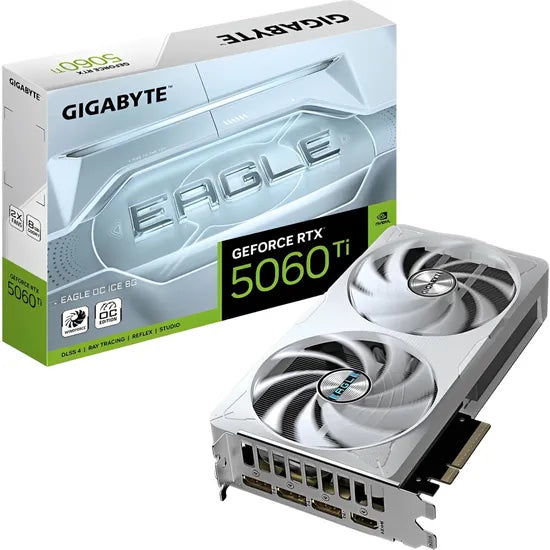 VGA GIGABYTE RTX5060 TI EAGLE OC ICE 8GB/GDDR7/2617MHZ/3F GV-N506TEAGLEOC ICE-8GD 3GTA.BR-PY Product