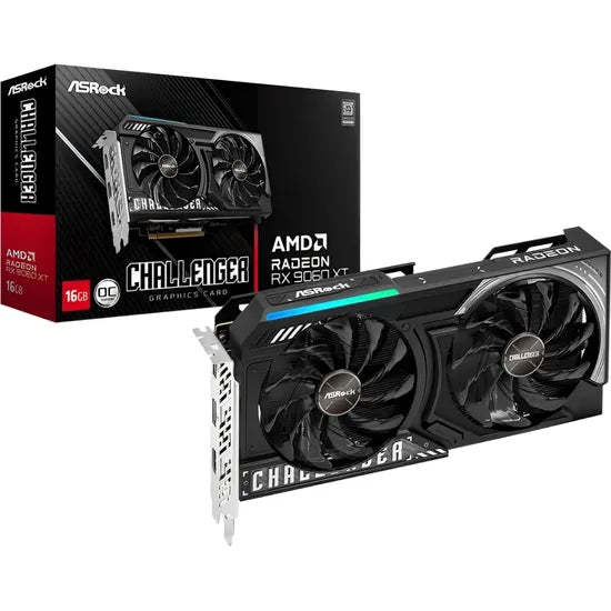 PLACA DE VIDEO ASROCK RADEON RX9060 XT CHALLENGER OC 16GB/GDDR6/3290MHZ/2FAN